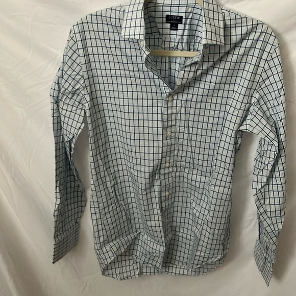 J. Crew- White/ blue & pink plaid- Flex Wrinkle Free- Slim Fit- Button Down- S - Picture 1 of 16